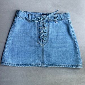 Forever 21 Jean Skirt with Lace-up Front - Like New